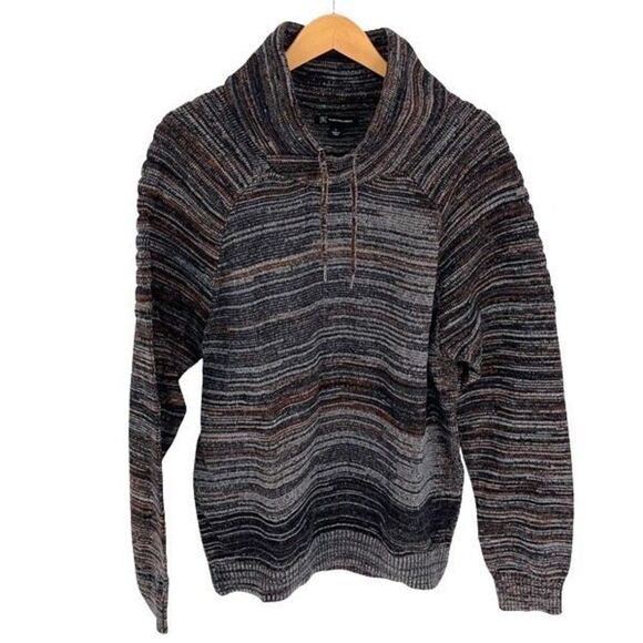 INC International Concepts Mens Knit Space Dye Pullover Sweater Multicolor Large - Picture 1 of 9